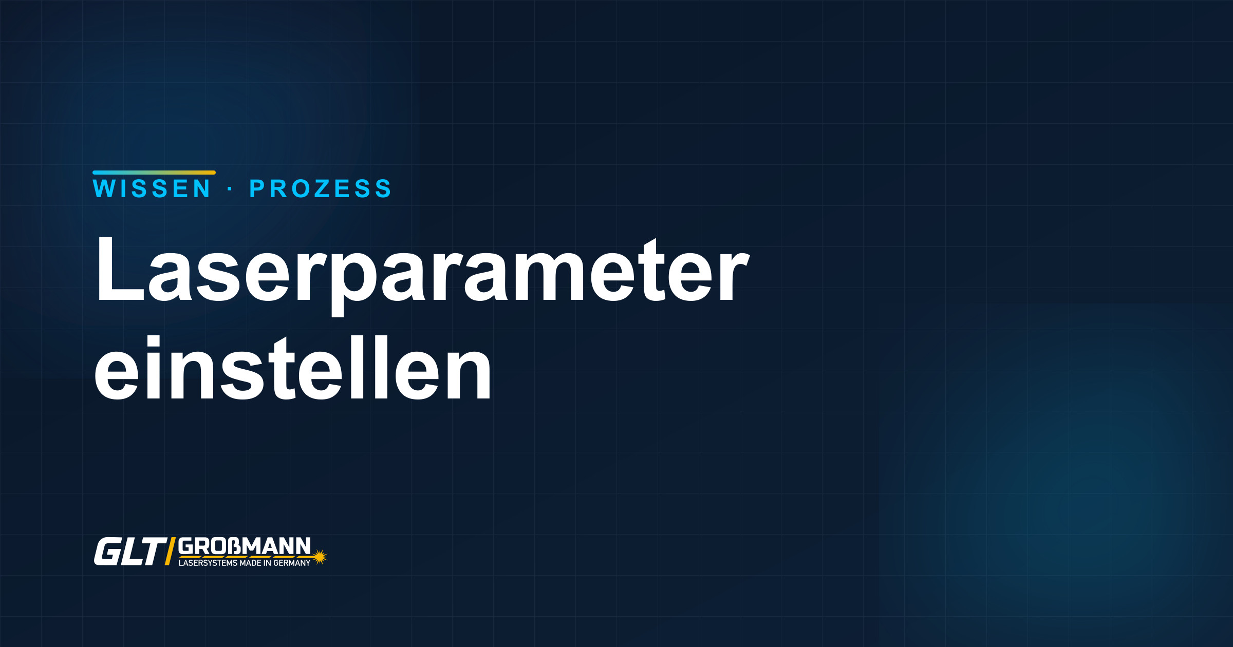 Testraster mit variierenden Laserparametern auf einer Metallprobe